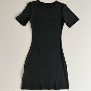 Black ribbed minidress xs